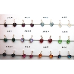 Swarovski Heart Dangle Earrings - Sterling Silver